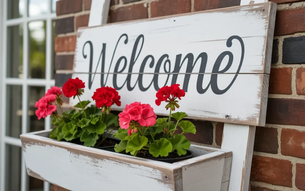Flower Box Welcome Sign