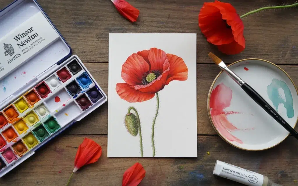 Poppy Flower Watercolor