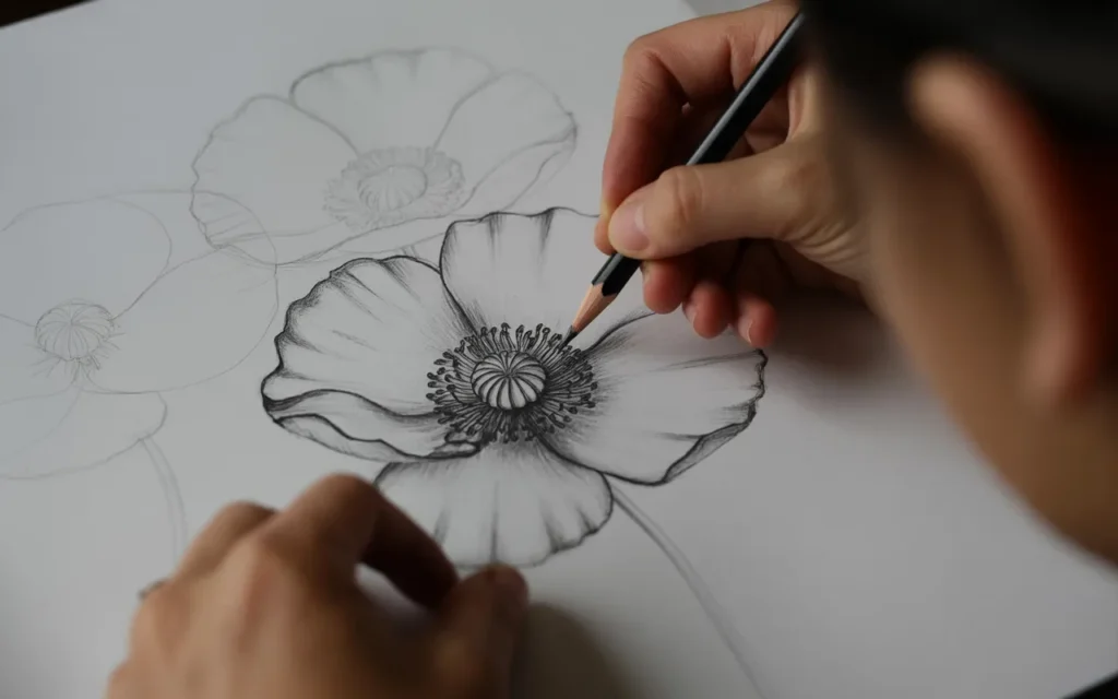 How-To-Draw-A-Poppy-Flower