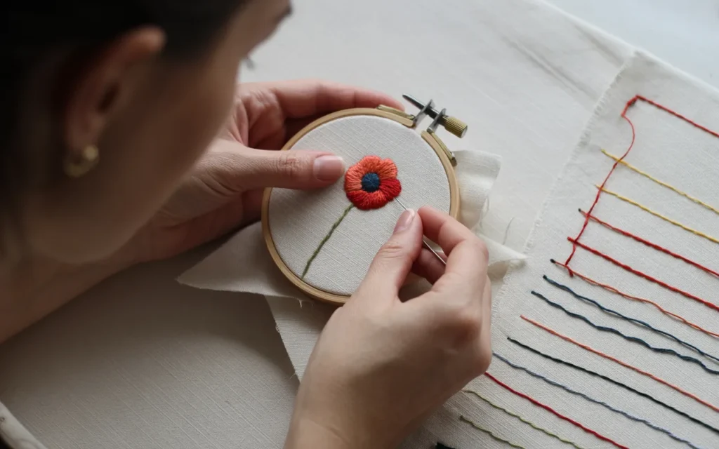 Poppy Flower Embroidery