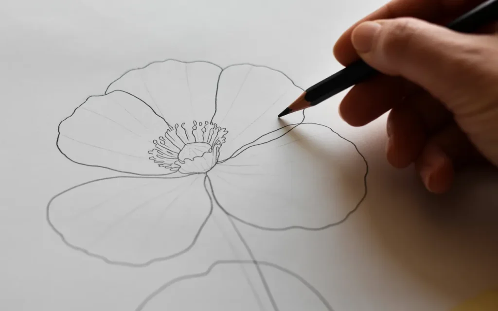 Poppy Flower Outline: Stunning Simple Designs to Draw