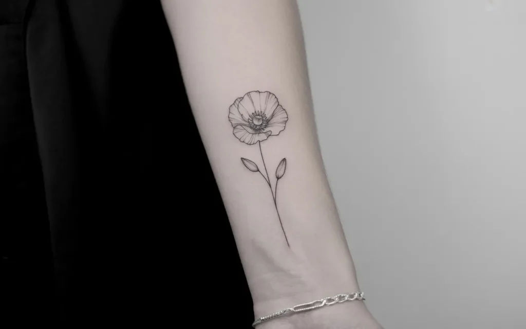 Poppy-Flower-Tattoo-BW