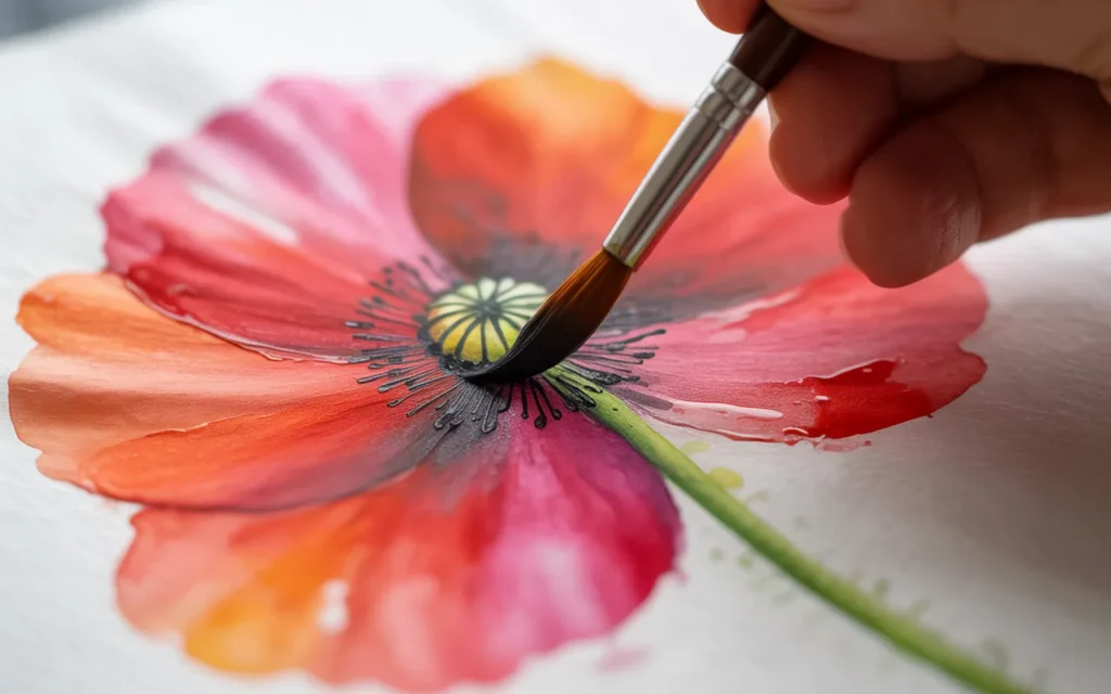 Poppy Flower Watercolor