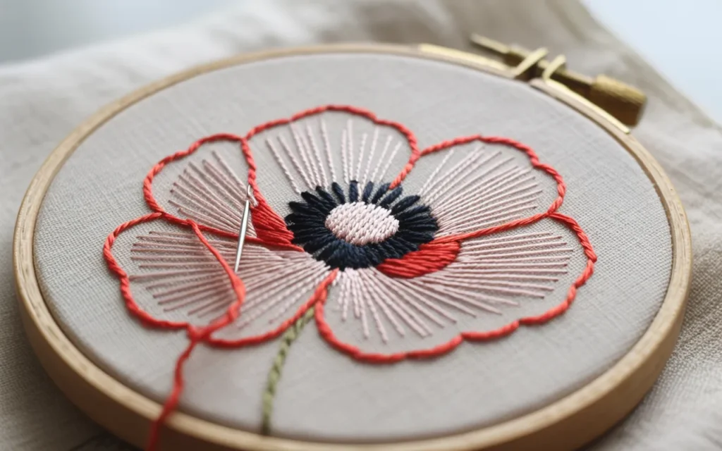 Poppy Flower Embroidery