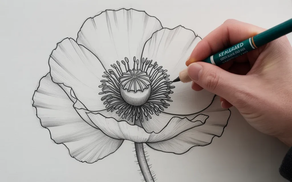 Poppy Flower Sketch