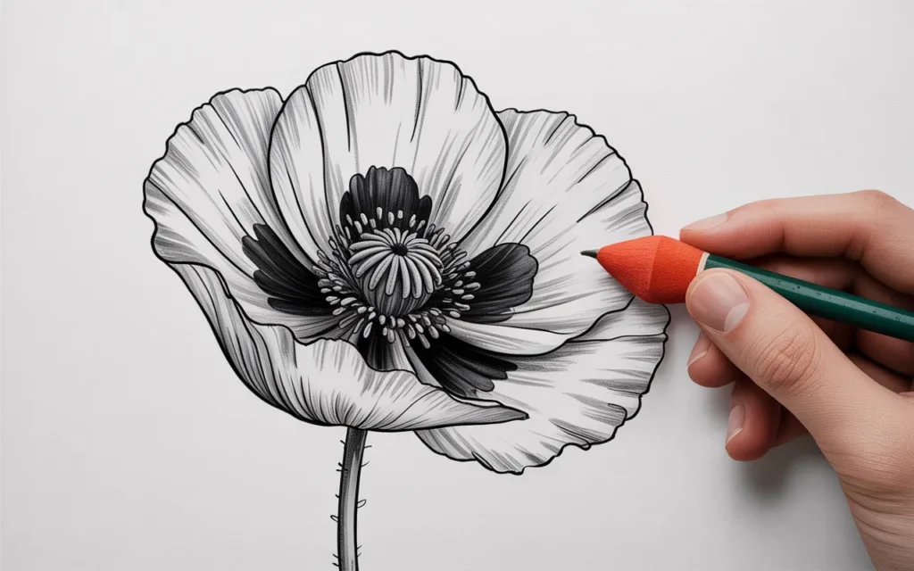 How-To-Draw-A-Poppy-Flower