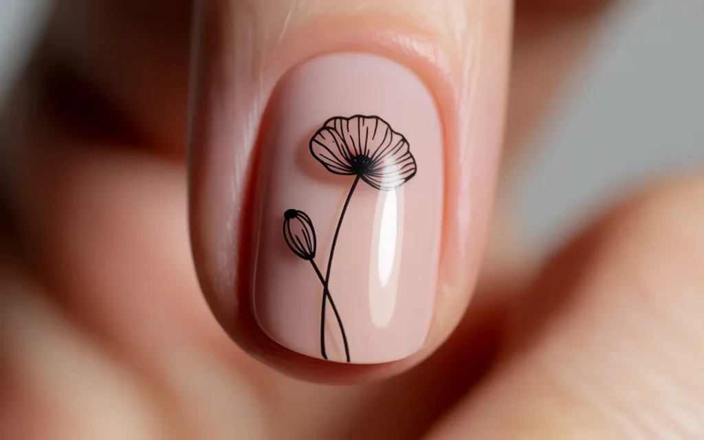 Poppy Flower Nails