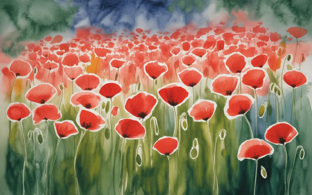 Poppy Flower Watercolor
