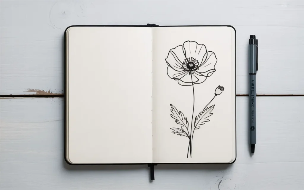 Poppy Flower Sketch