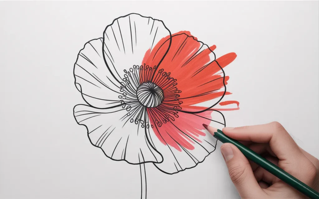 Poppy-Flower-Drawing