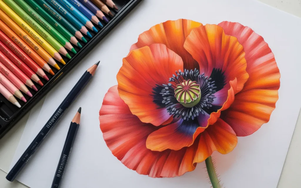 Poppy Flower Drawing