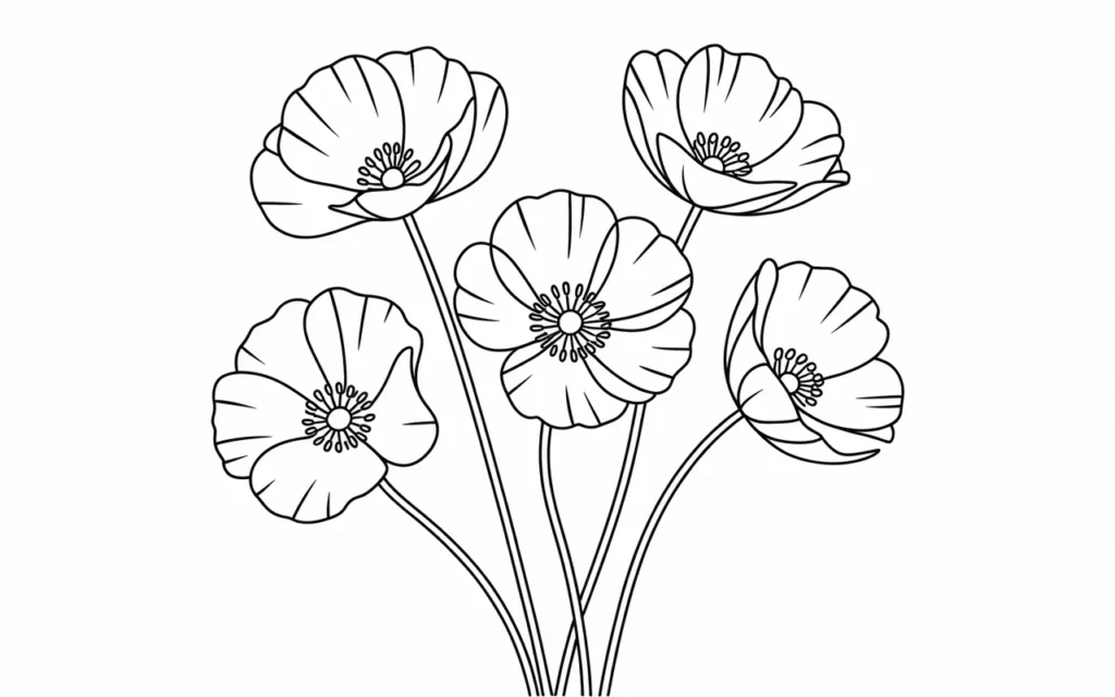 Poppy Flower Outline: Stunning Simple Designs to Draw