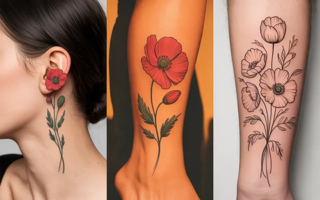 Poppy Flower Tattoo Design