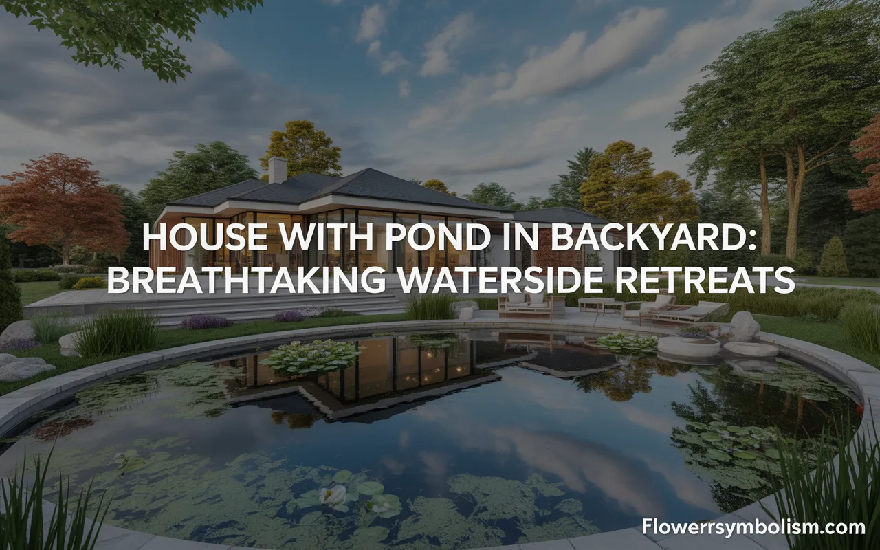 House With Pond In Backyard