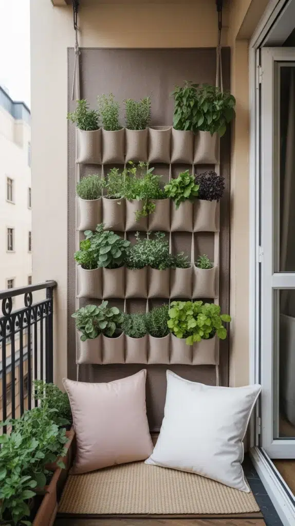 Cozy Balcony With Flowers And Cushions