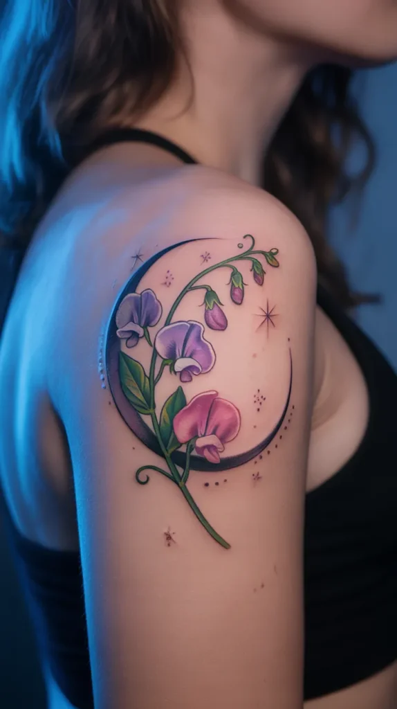 Sweet Pea Birth Flower-Tattoo