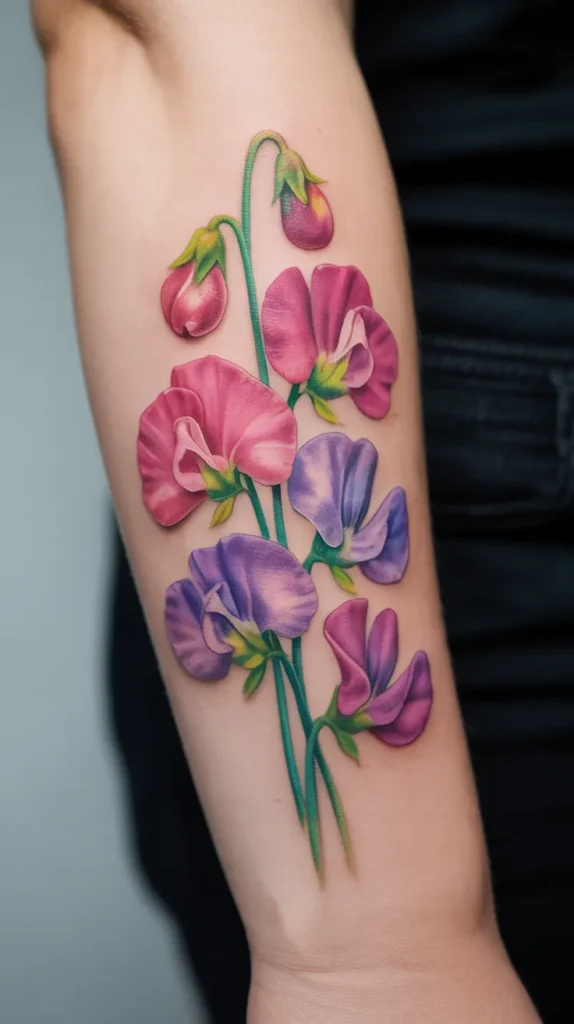 Sweet Pea Birth Flower-Tattoo