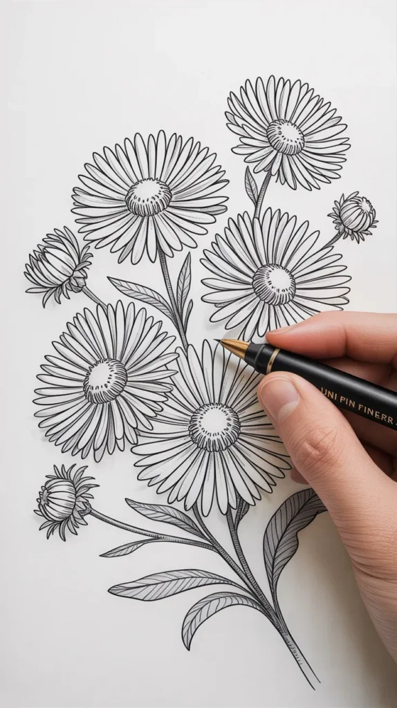 Birth Flower-Line-Drawing