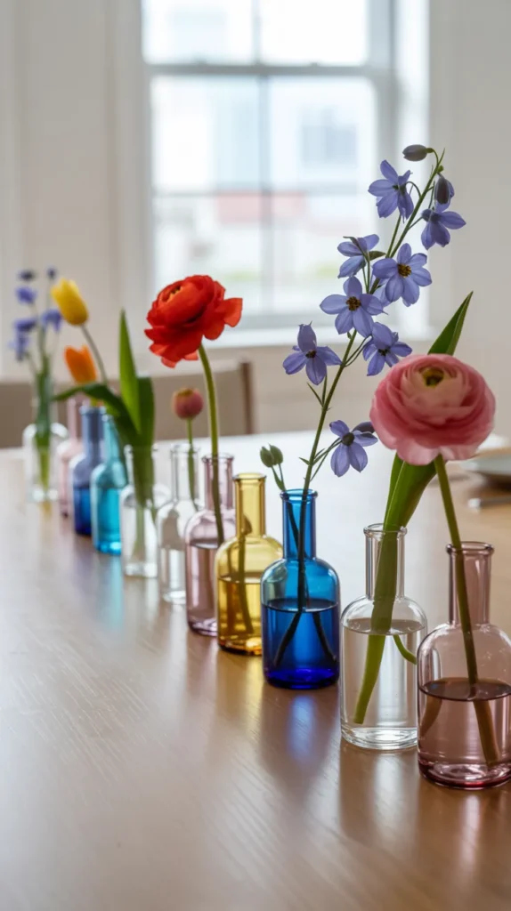 Bud Vases-Colorful-Flowers