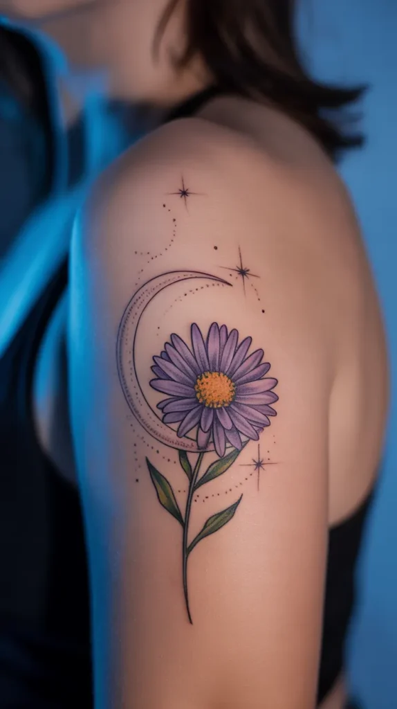 Aster Birth-Flower-Tattoo