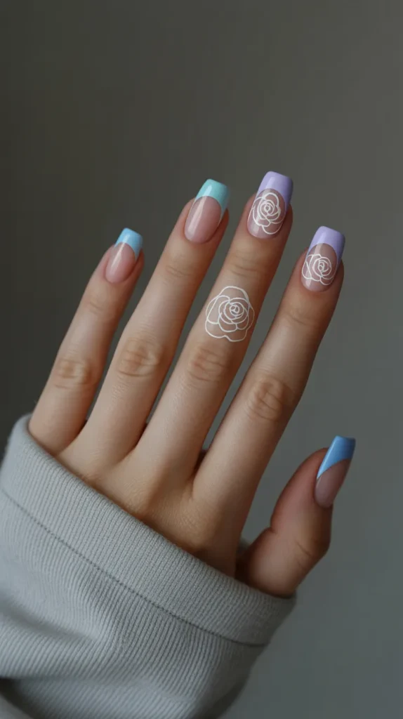 Colorful French-Tip-Nails
