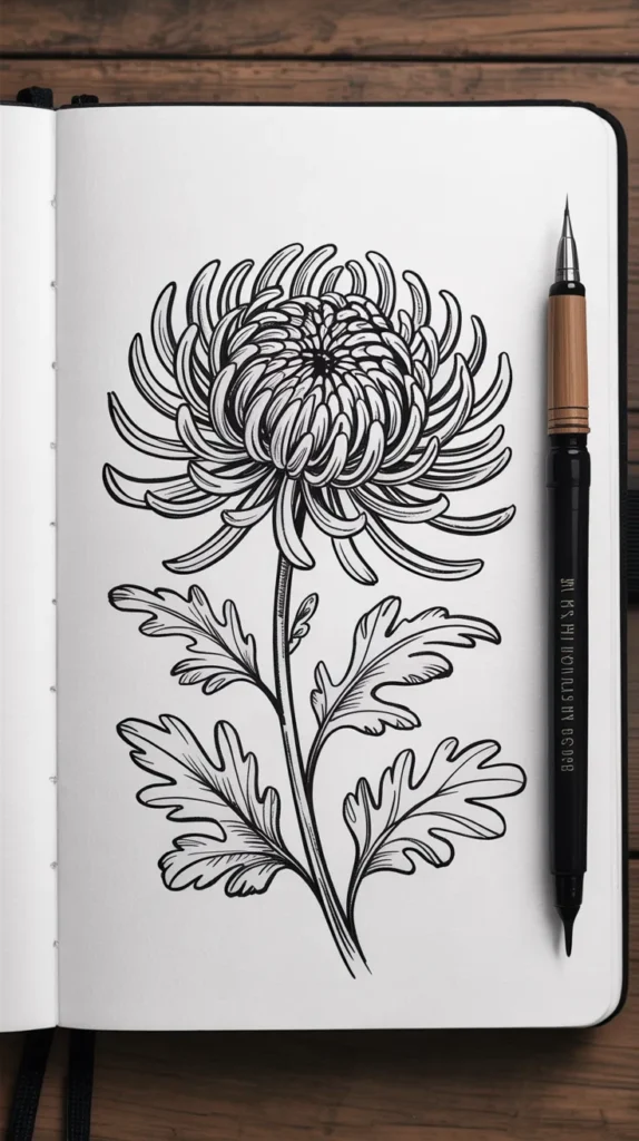 Birth Flower-Line-Drawing