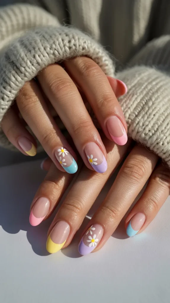 Colorful French-Tip-Nails 