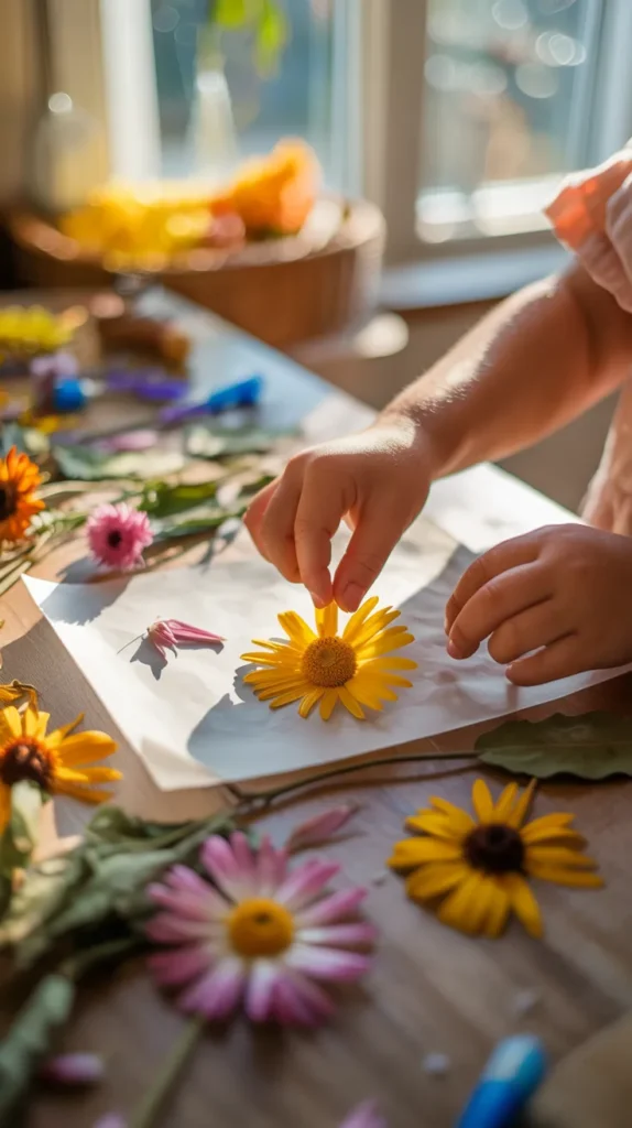Dried Flower-Crafts-For-Kids
