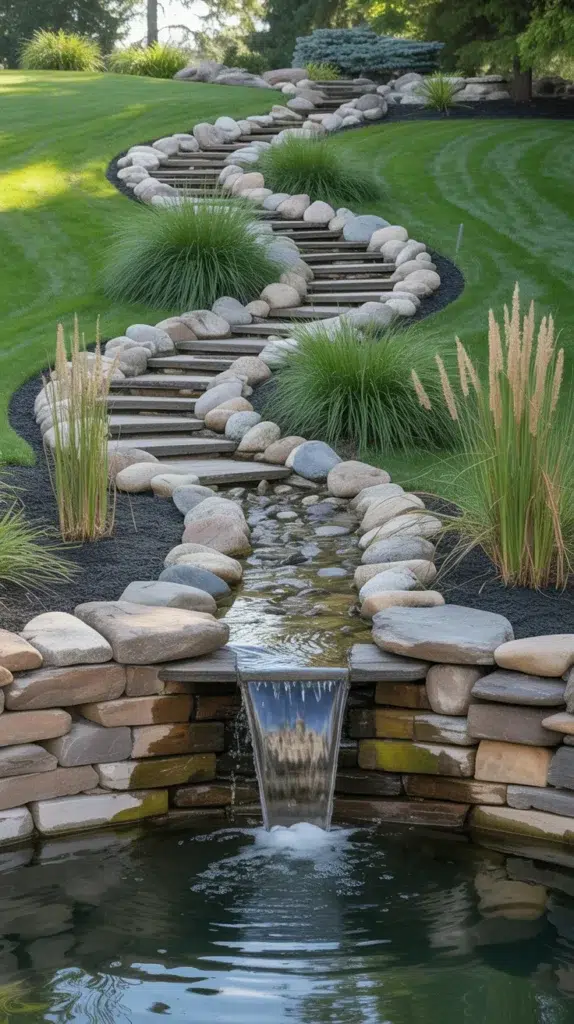 diy-waterfall-pond-backyard