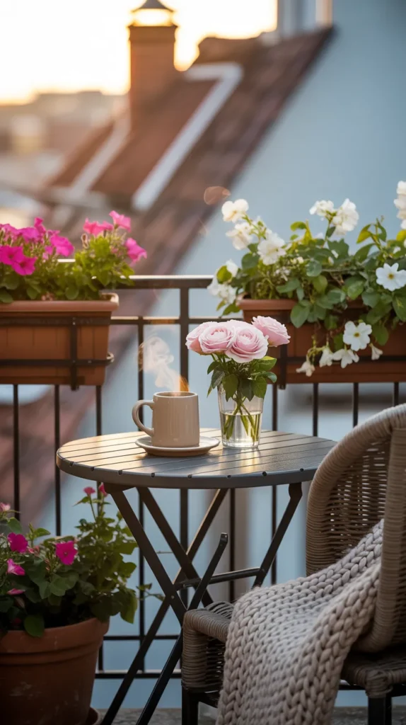 Cozy Balcony With Coffee