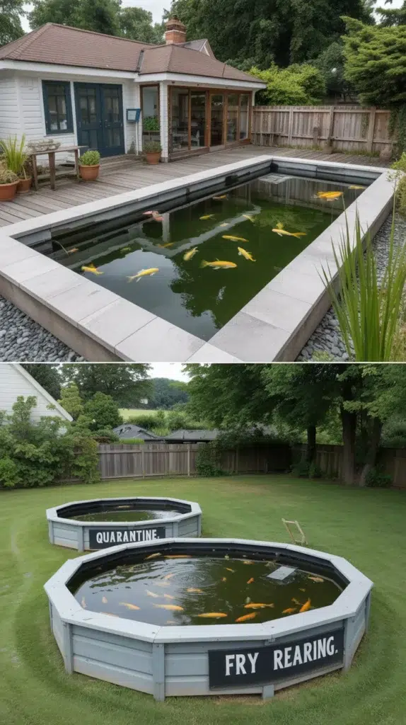 coy fish pond backyard