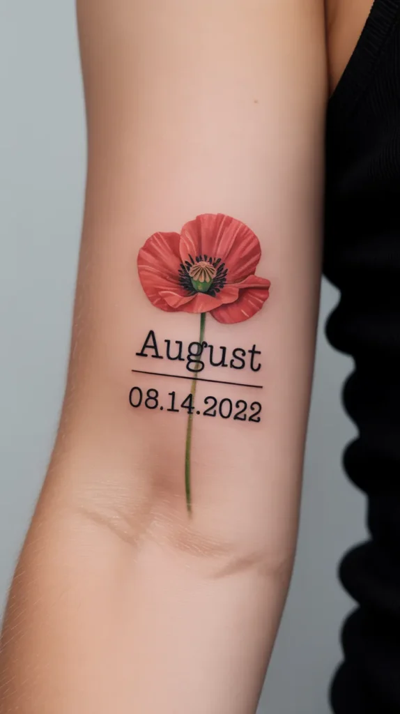 Birth Flower With-Name-Tattoo