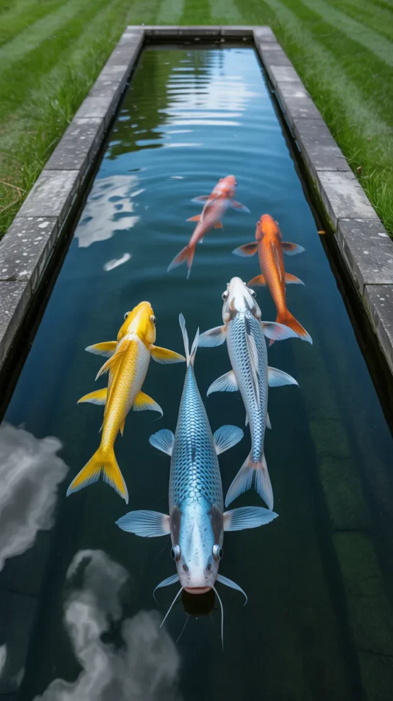 coy fish pond backyard