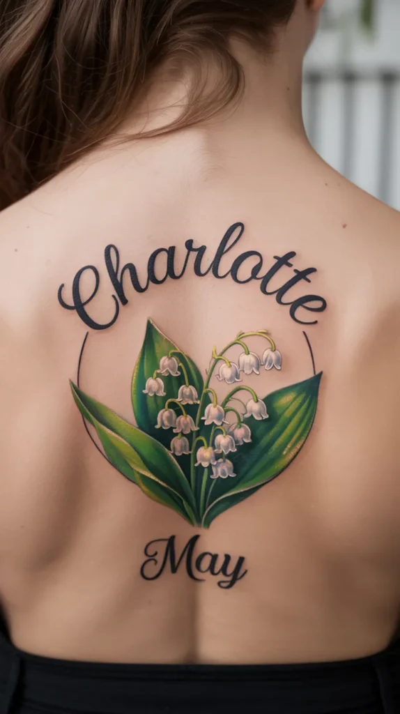 Birth Flower With-Name-Tattoo