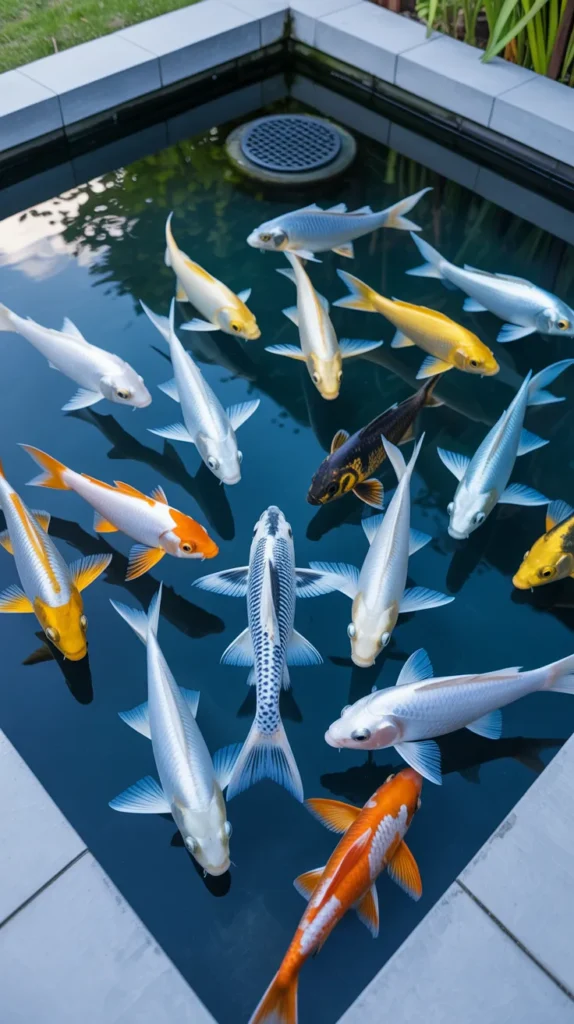 coy fish pond backyard