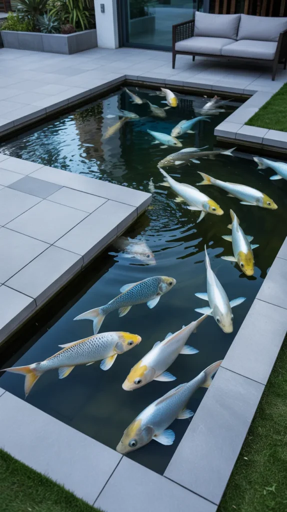 coy fish pond backyard