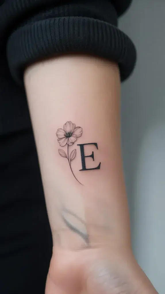 Birth Flower With-Name-Tattoo