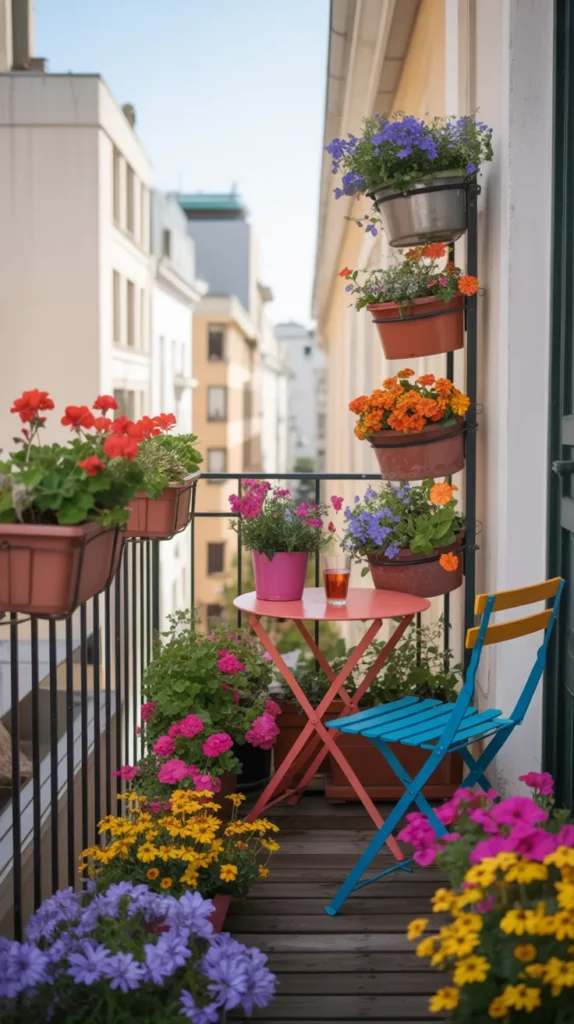 Colorful Balcony With Flowers