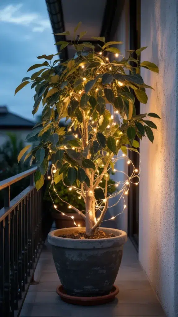 Potted Flowers On Balcony
