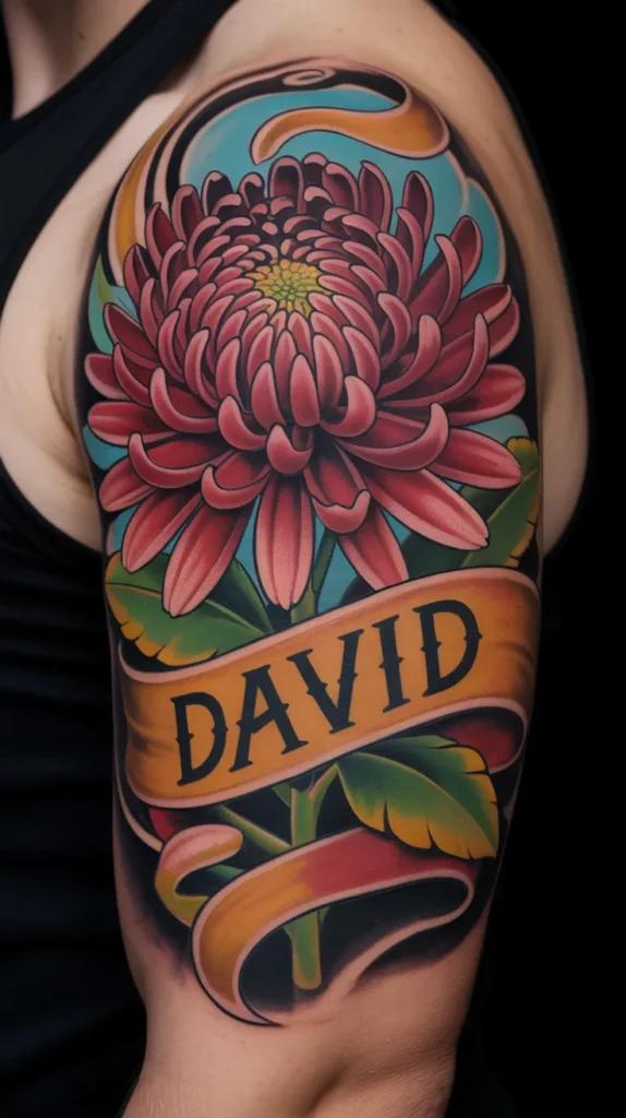 Birth Flower With-Name-Tattoo