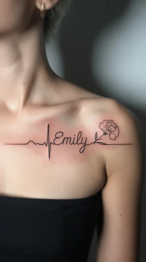 Birth Flower With-Name-Tattoo