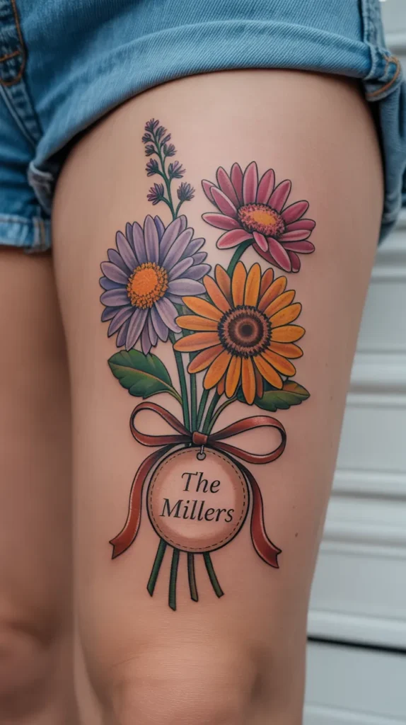 Birth Flower With-Name-Tattoo