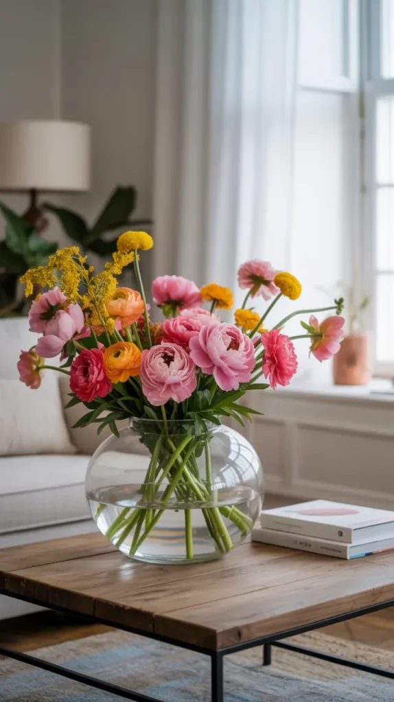 Colorful Flowers-in-Vase