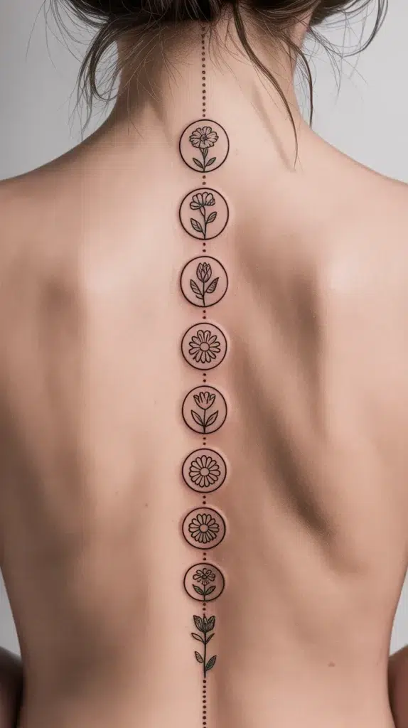 Birth Flower-Spine-Tattoo