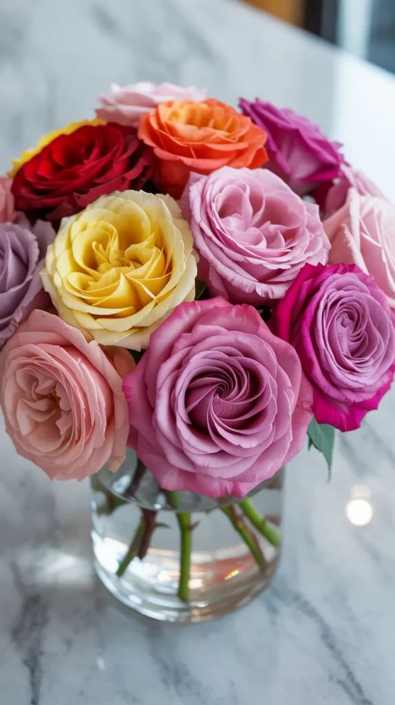 Colorful Flowers-in-Vase