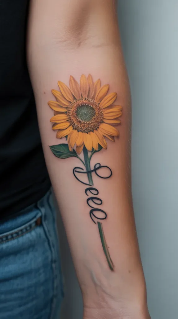 Birth Flower With-Name-Tattoo