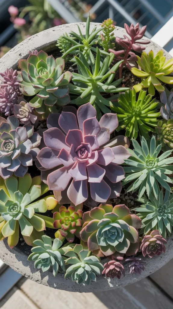 Potted Flowers On Balcony