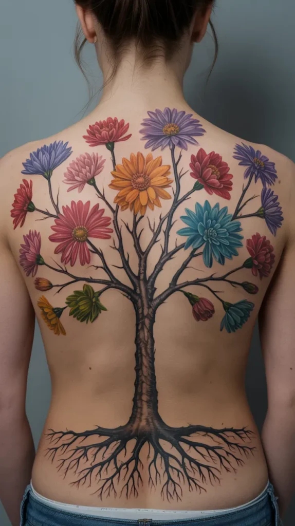 Birth Flower-Spine-Tattoo