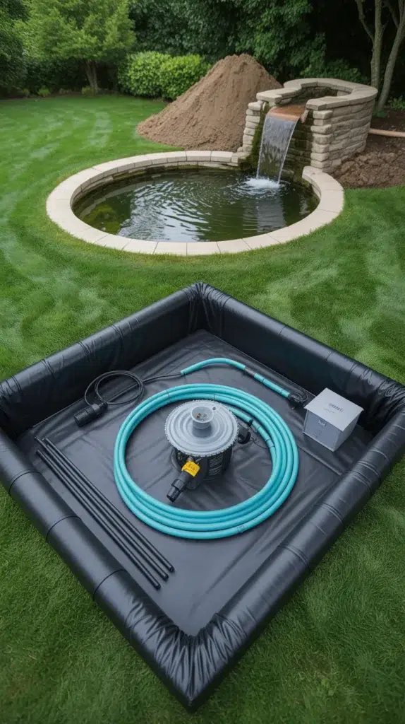 diy backyard pond and waterfa