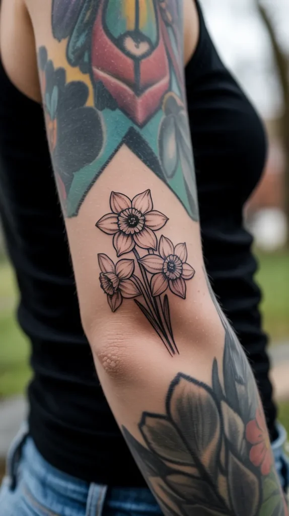 March Birth Flower-Tattoo